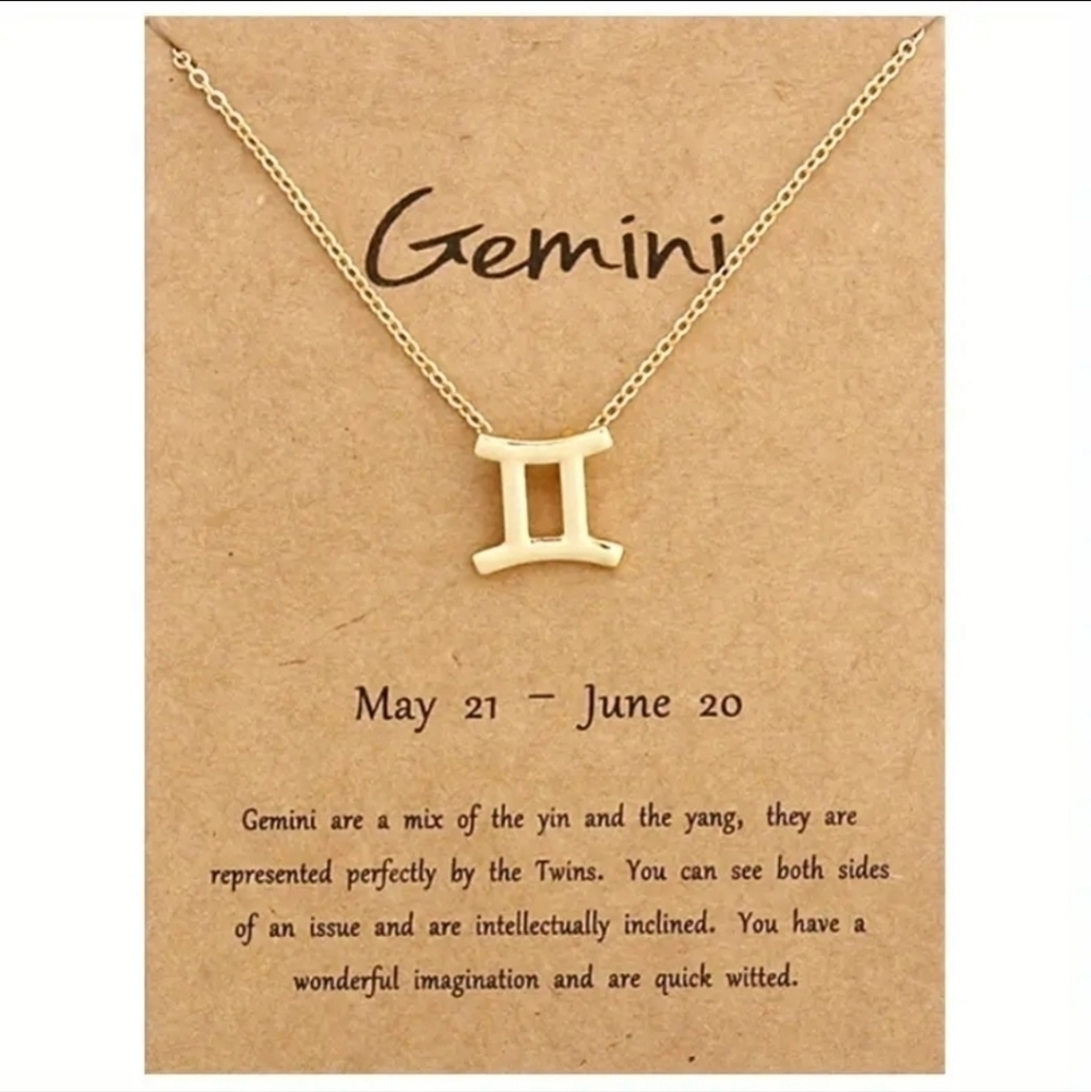 Gemini Zodiac Symbol Pendant Necklace